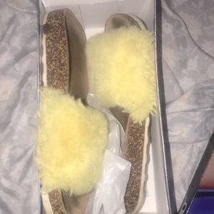 Yellow fuzzy slides